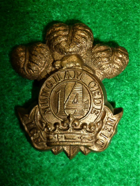 MM83 - 14th Regiment Cap or Collar Badge, Pre 1920